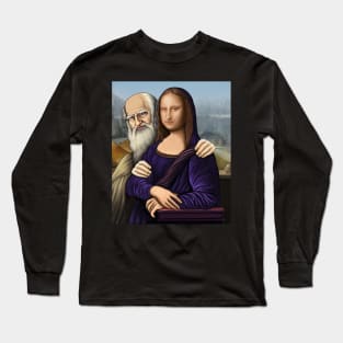 Leonardo da Vinci & Mona Lisa renaissance art Long Sleeve T-Shirt